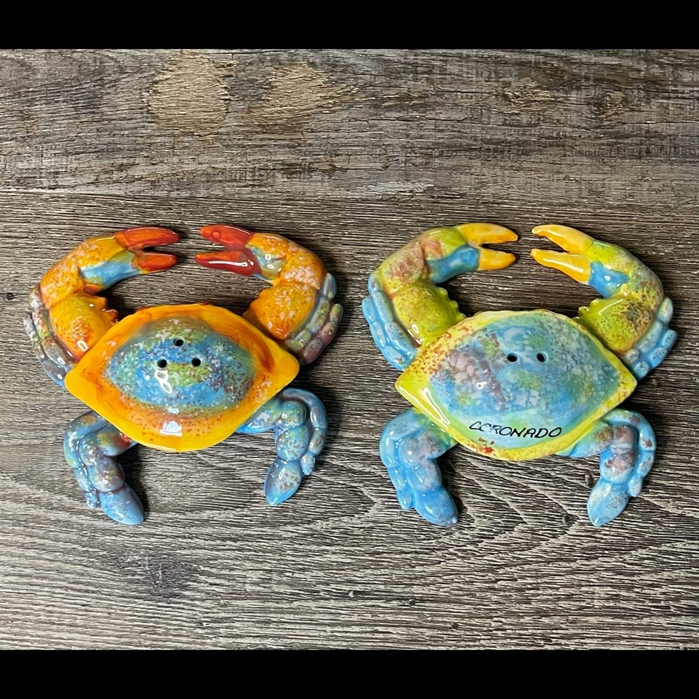 Blue Crab Salt and Pepper Shakers